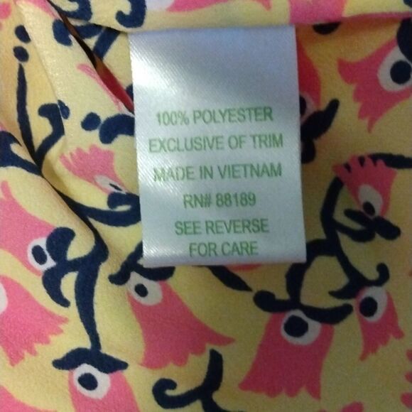 Lilly Pulitzer Long Sleeve Shirt XS Kapri Yellow Floral - Picture 4 of 5